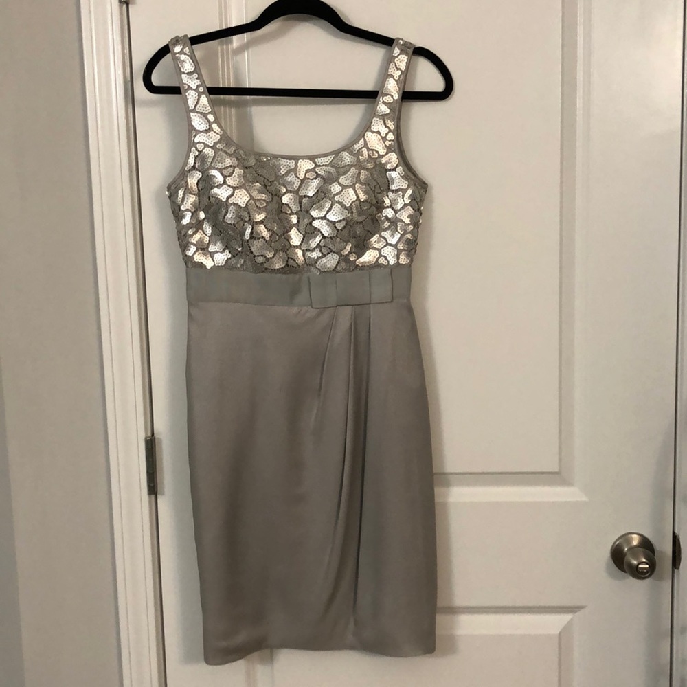 💞Sale! Kay Unger silver sequined cocktail dress